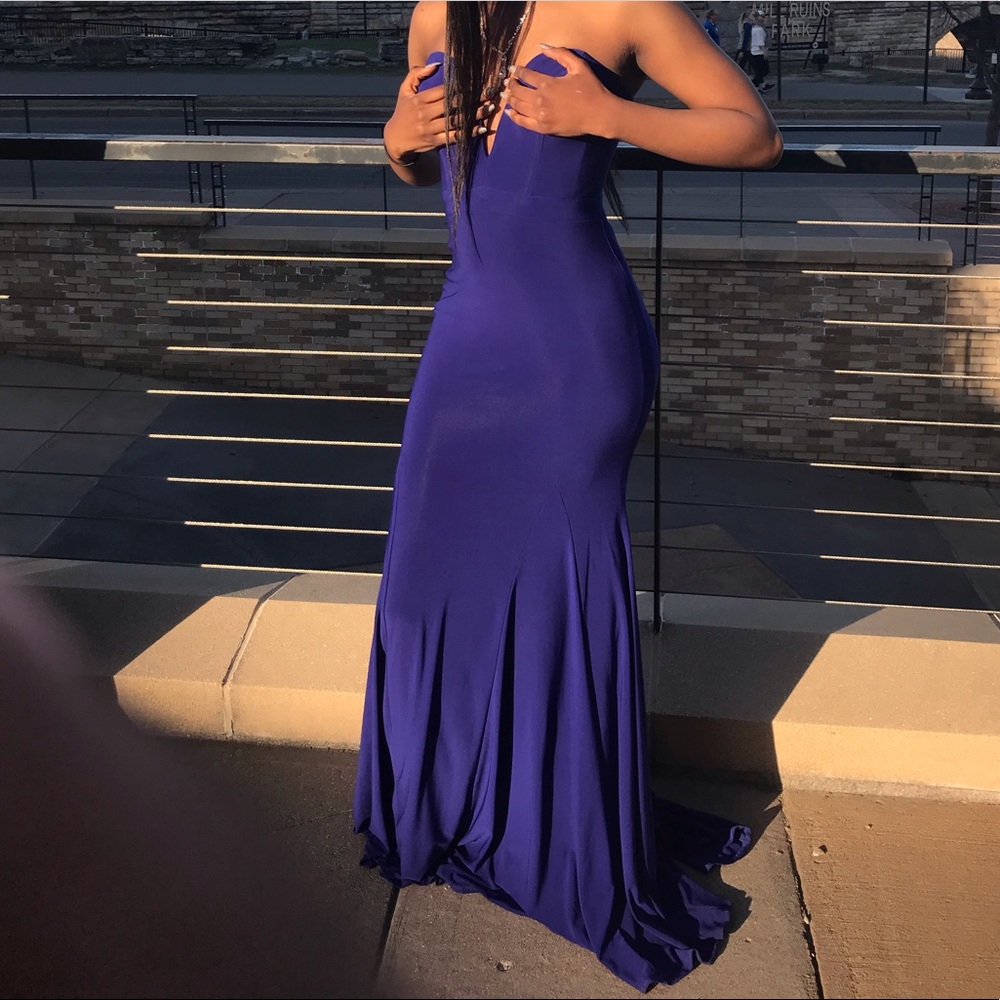 plunge prom dress
